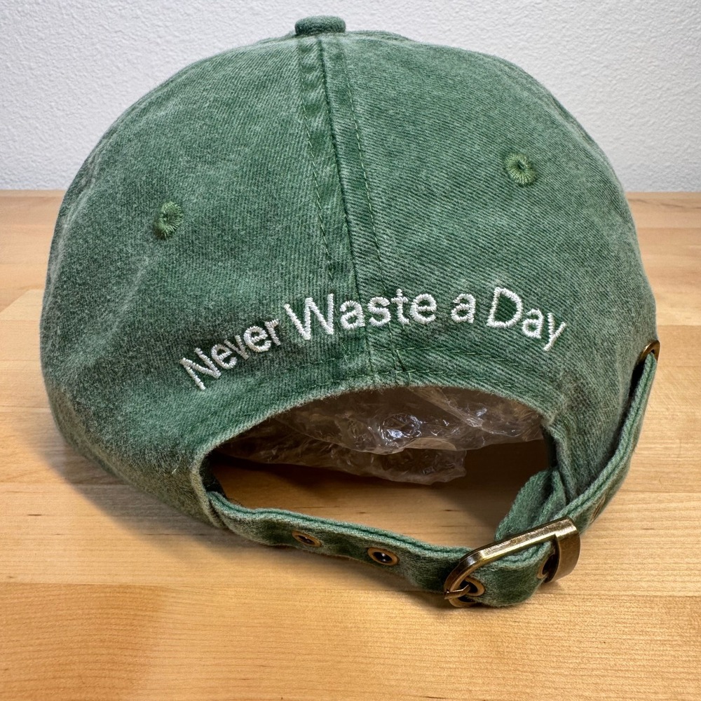 AG1 Athletic Greens Baseball Cap Green Never Waste a Day Adjustable Dad Hat - Picture 3 of 7